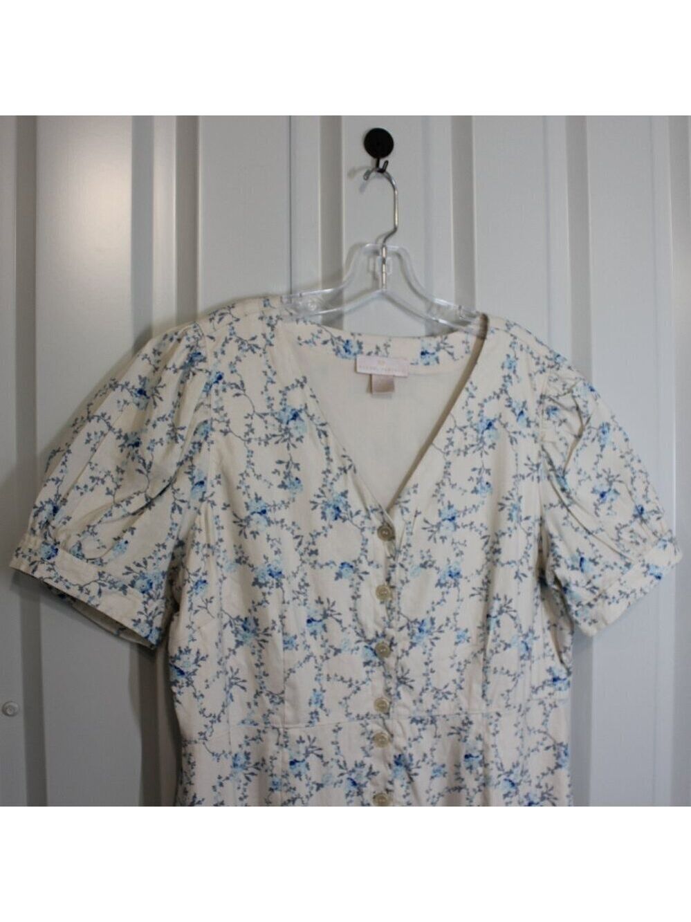 Rachel Parcell Womens Flirty Easy Linen Blend Shirtdress Blue Floral Size XL EUC - Picture 3 of 9